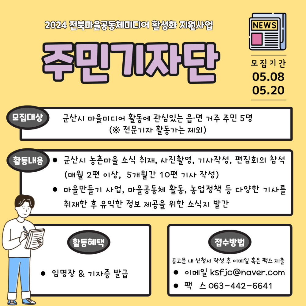 2024전북마을공동체미디어활성화사업주민기자단모집카드뉴스