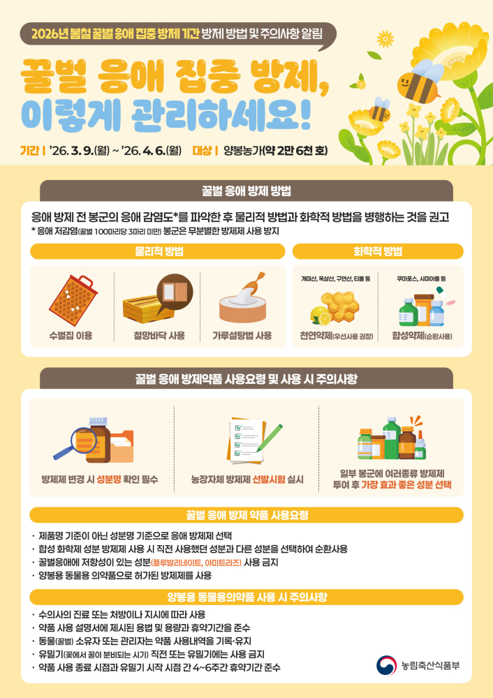 꿀벌응애집중방제기간홍보