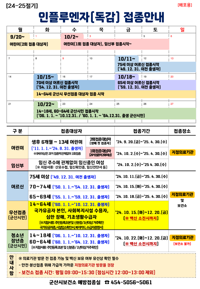 2024-2025절기인플루엔자예방접종일정안내(10.14.)_1