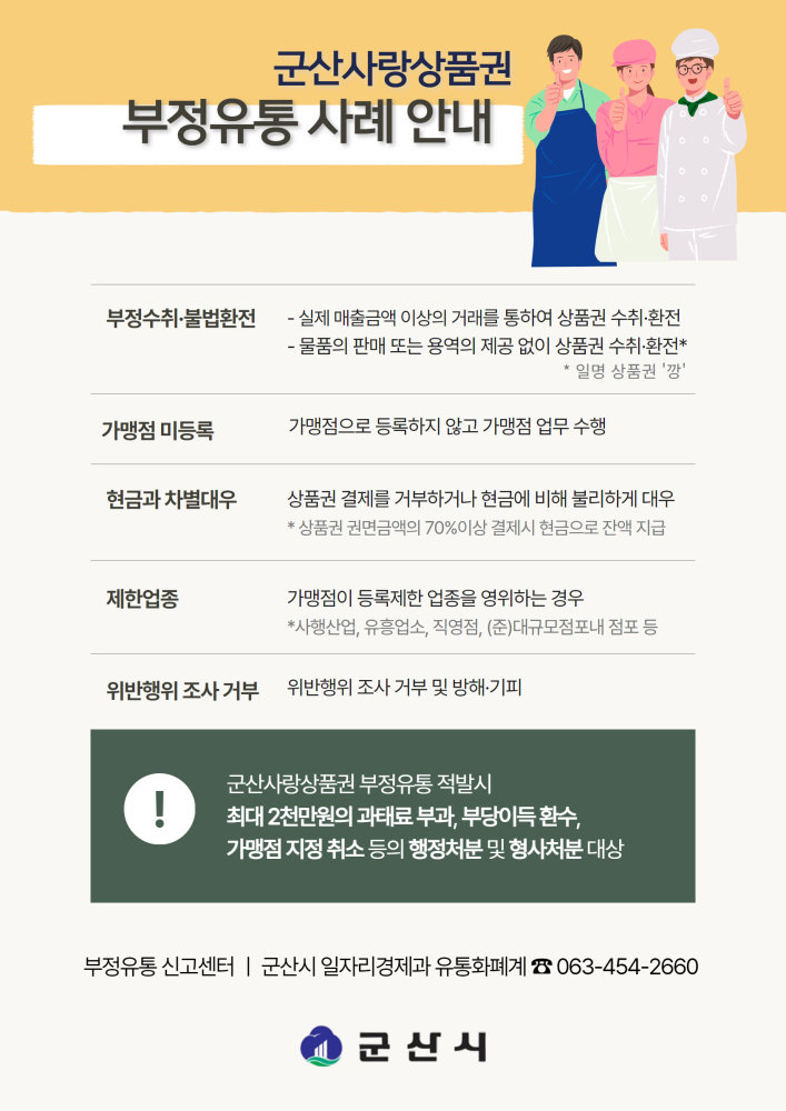 군산사랑상품권부정유통사례안내